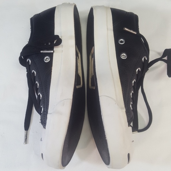 JACK PURCELL CONVERSE Men 3.5 /Wo 5 Black Leather - Picture 5 of 8